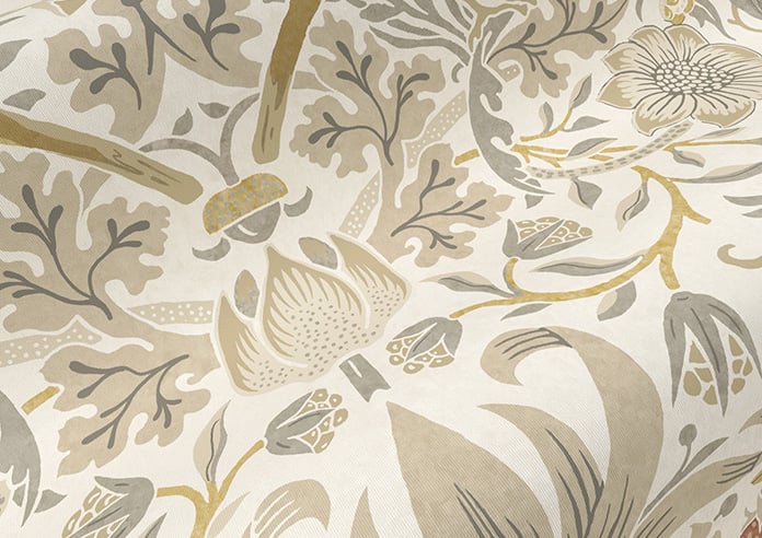 William Morris At Home Strawberry Thief, Ochre - Twist&Fit Roller Blind - Image 4